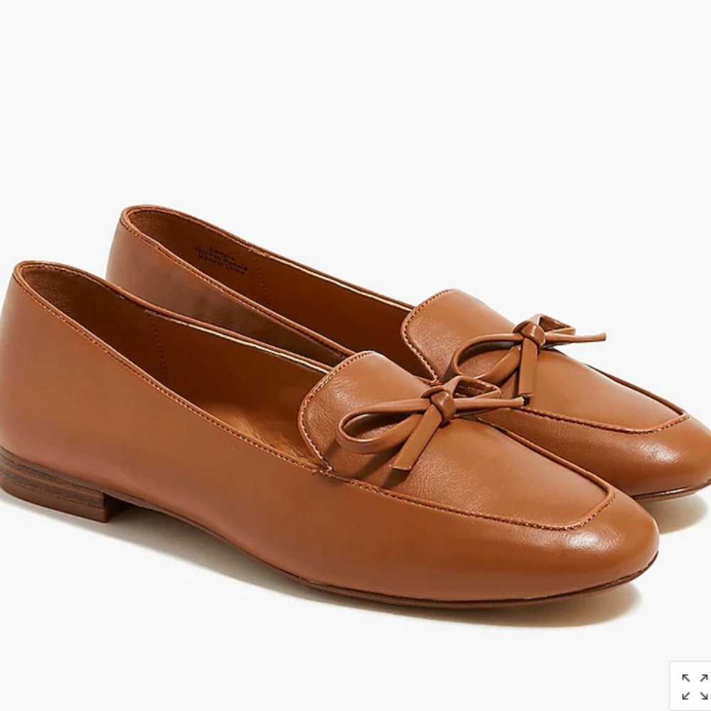 J. Crew Tan Bow Loafers, size 8.5